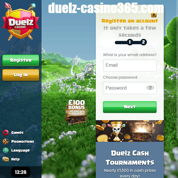 Duelz Casino registration step 1 email and password